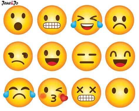 40 Emoji Clipart Emoji Clip Art Smiley Face Emoji Clipart Etsy