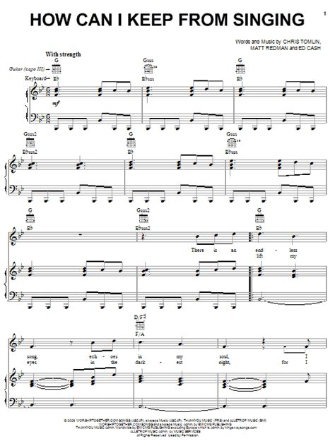 I can tell her my troubles, she makes them all seem right. How Can I Keep From Singing | Sheet Music Direct