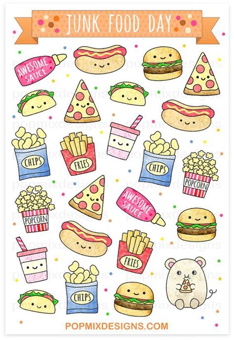 Cute Food Stickers Printable Printable World Holiday