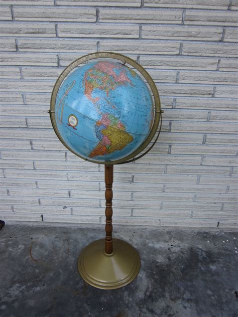Vintage Crams Imperial World Globe On Tall Stand By Shadyandlou
