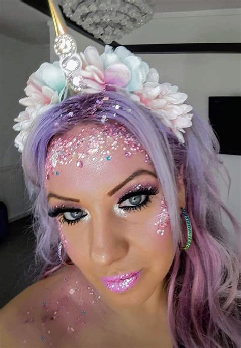 Unicorn Makeup Ideal For Festivals Or Halloween Using Pastel Shades And