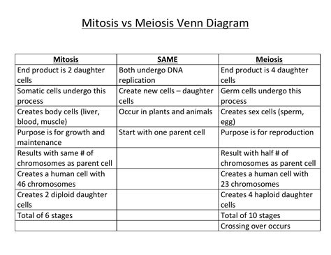 Venn Diagram Mitosis And Meiosis Wiring Diagram Vrogue Co