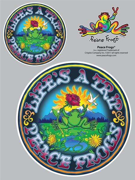 Lifes A Trip Peace Frogs Car Sticker Enjoy It