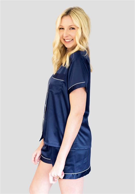 Navy Blue Pajama Set Personalized Bridesmaid Pj Sets