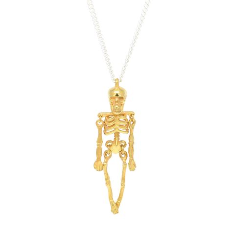 Gold Skeleton Necklace Ossibus Skeleton Pendant 18ct Gold