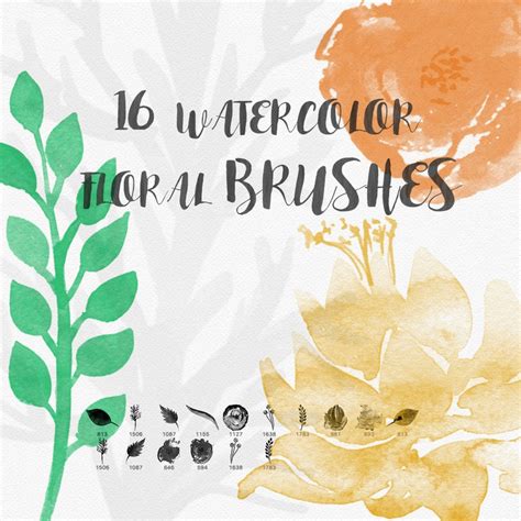 Watercolor Floral Brushes Photoshop Brushes