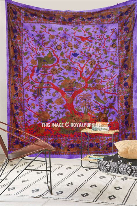 A great birthday gift or christmas gift for anyone. Purple Indian Tree of Life Hippie Tie Dye Dorm Decor ...