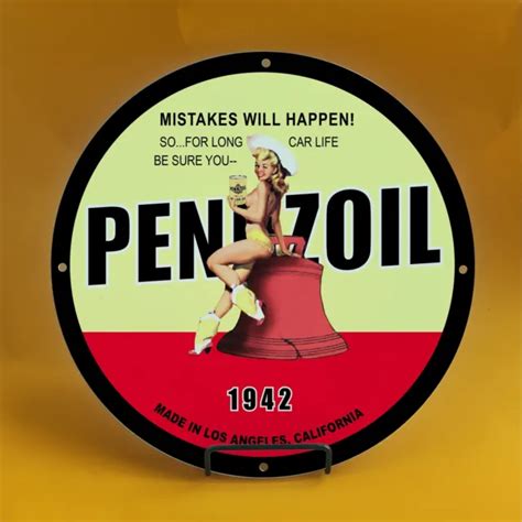 Vintage Pennzoil Gasoline Porcelain Gas Service Station Pump Plate