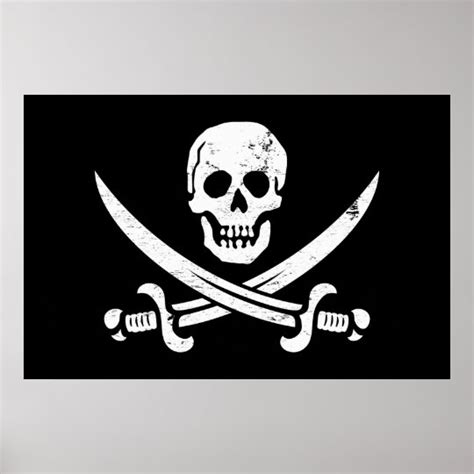 John Rackham Calico Jack Pirate Flag Jolly Roger Poster