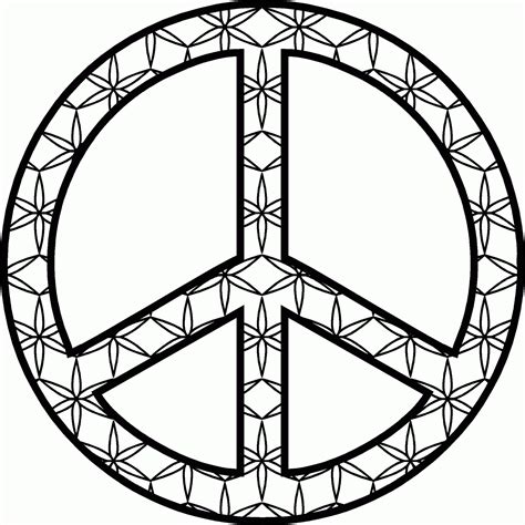 Peace Symbol Coloring Pages At Getcolorings Com Free Printable
