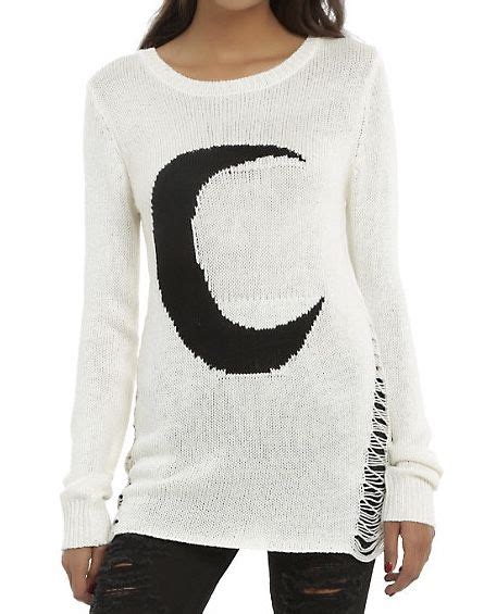 Ivory Crescent Moon Girls Sweater Hot Topic Girls Sweaters Hot Sweater Hoodie Girl