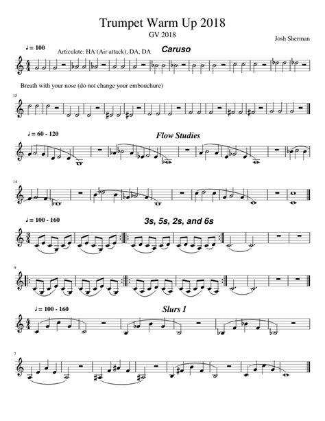 Trumpet Warm Up Sheet Music For Trumpet Download Free In Pdf Or Midi