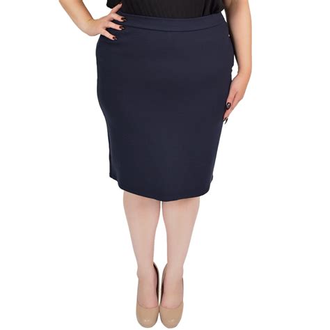 Stretch Is Comfort Plus Size Bodycon Knee Length Back Slit Fitted