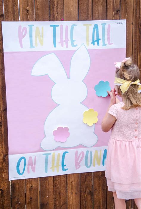 Pin The Tail On The Bunny Easter Printable Game Instant Download By