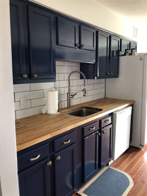 Blue Kitchen Cabinets With White Countertops Small Bedroom