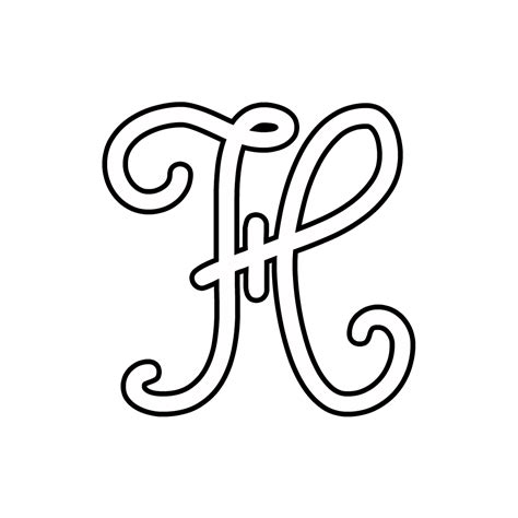 Letters And Numbers Cursive Uppercase Letter H