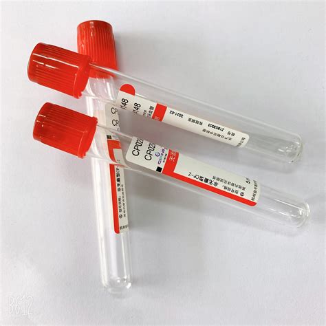 Medical PET Glass Red Top Blood Collection Tubes No Additive 1ML 10ML