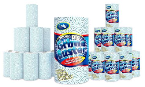 12 Grime Buster Kitchen Rolls Groupon