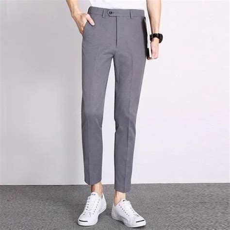 Grey Solid Men Trouser Regular Fit At Best Price In New Delhi ID
