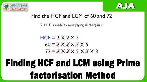 Mathematics Finding Hcf And Lcm Using Prime Factorisation Method Youtube