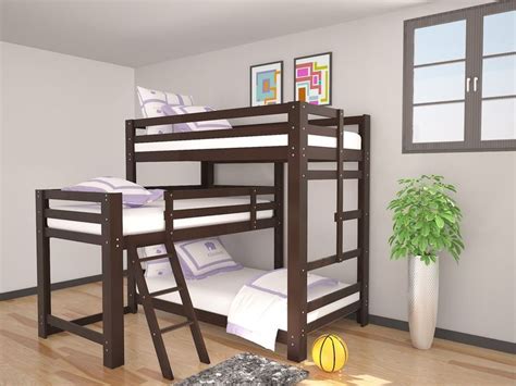 A twin bed is normally 44 inches wide and 79 inces long. Sydney Triple Bunk Bed | Custom Kids Furniture | Cool bunk ...