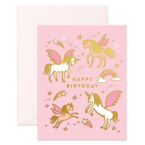 Happy Birthday Unicorns Greeting Card Fox And Fallow Outer Layer