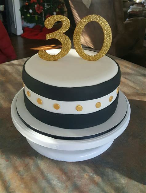 Black And Gold 30th Birthday Cake 30 Birthday Cake Cake Birthday Cake