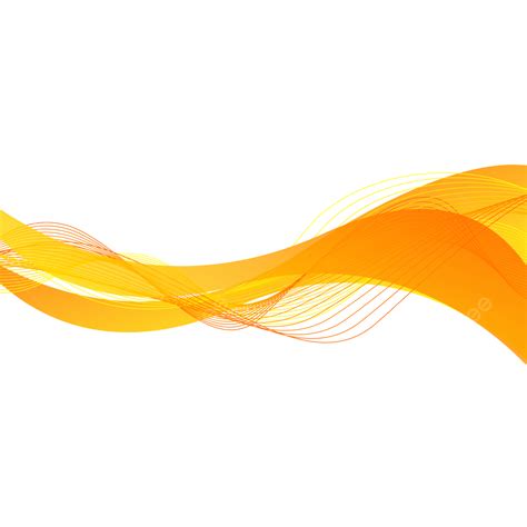 Orange Waves Abstract White Transparent Orange Yellow Line Wave