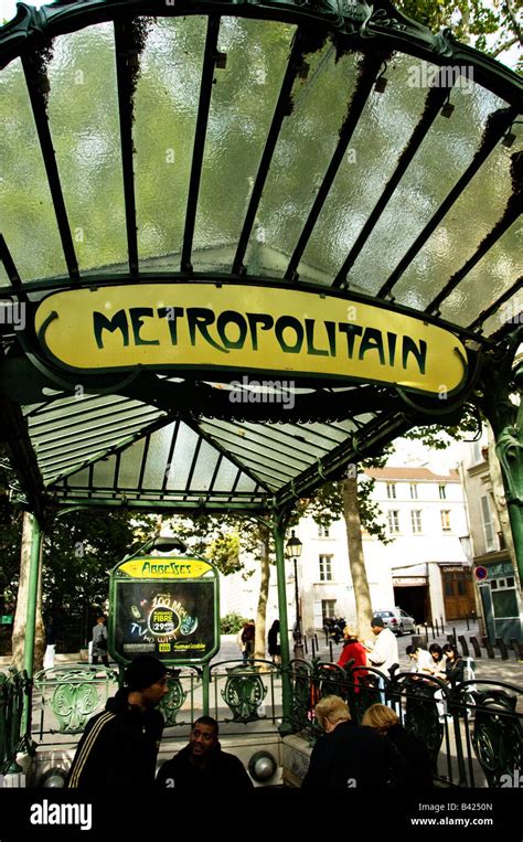 Art Nouveau Metropolitain Sign At Abbesses Metro Station In Montmartre