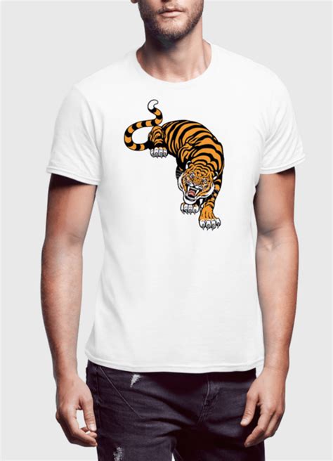 Cornered Tiger Printed T Shirt With Images Tiger T Shirt Mens Fashion Trends 2019 Mens Outfits