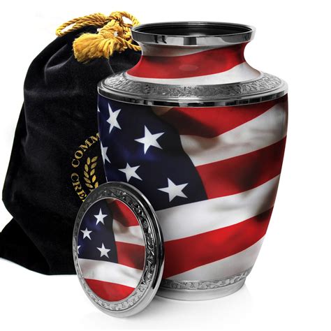 American Flag Cremation Urns For Ashes Adult Male Veteran Urn