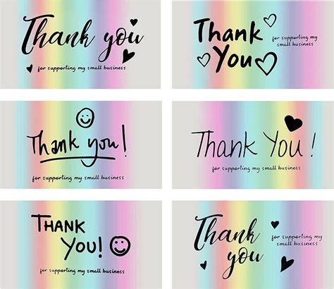 Cobee Thank You Cards Set 120pcs Thank You For Supporting My Small