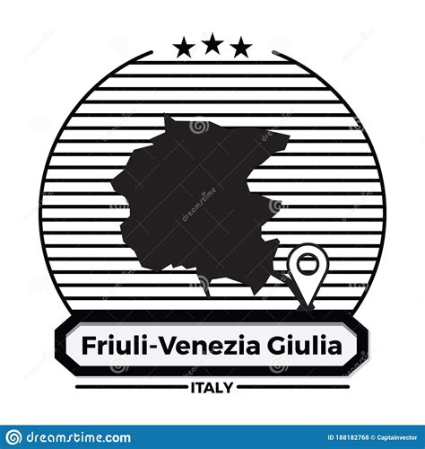 Friuli-venezia Giulia Map Label. Vector Illustration Decorative Design ...