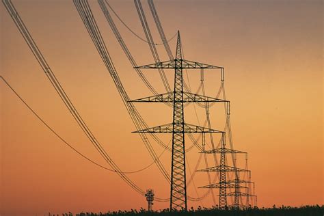 Sunset Electricity Pylons Free Photo On Pixabay