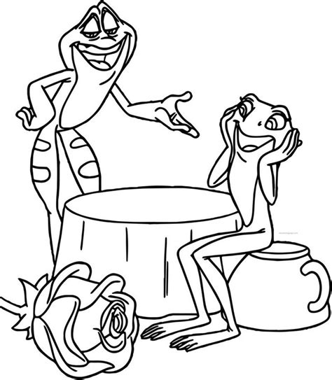Disney The Princess And The Frog Rose Frogs Coloring Page Frog