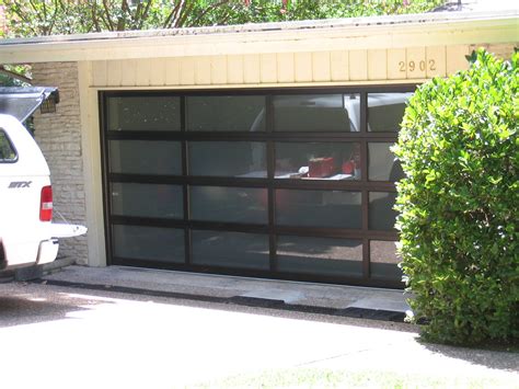 Frosted Glass Garage Door With Bronze Anodized Aluminum