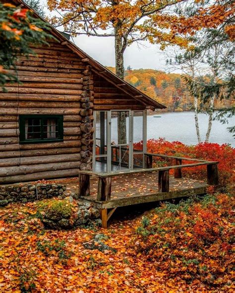 Cabin Homes Log Homes Haus Am See Cabin In The Woods Autumn Scenes