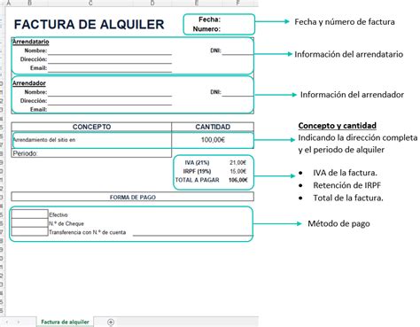 Factura De Alquiler En Excel Descárgala Gratis 2024