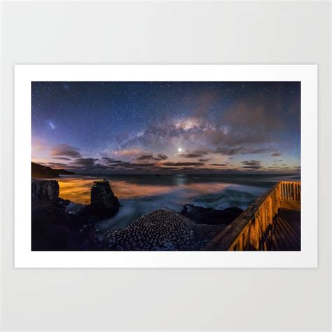 Muriwai Milky Way Panorama Art Print By Mack Photography Nz Society6