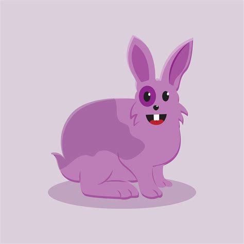 Cute Purple Rabbit Vector With Shadow 17371980 Vector Art At Vecteezy