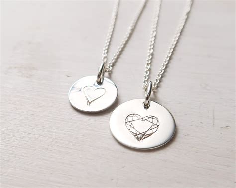 Tiny Heart Necklace In Sterling Silver Gift For Her Gift For Girlfriend
