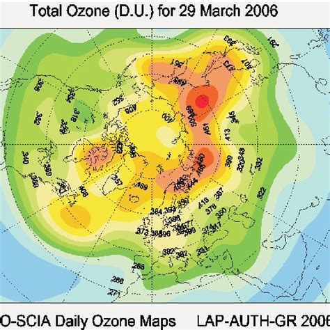The 29 March 2006 Total Ozone Map From The Sciamachy Satellite
