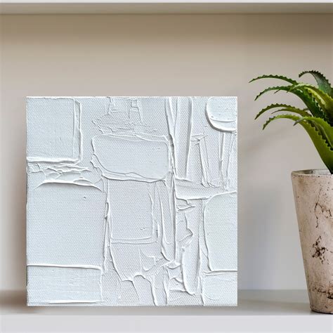 3d Textured Wall Art Impasto Painting White Plaster Art 3d Etsy