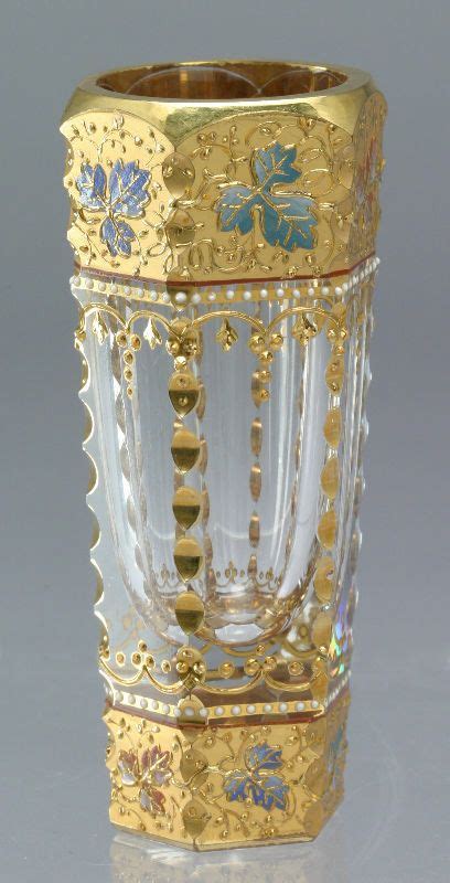 265 Moser Glass Cordial Decorated With Gilt Bands Lot 265 Lalique Antique Glassware Crystal
