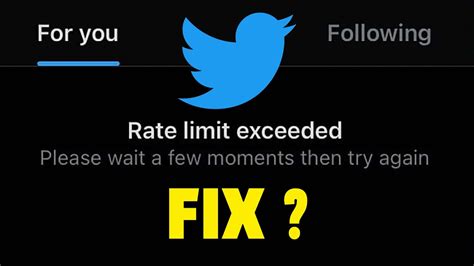 Twitter Offline Twitter Rate Limit Exceeded 100 Fix When Youtube