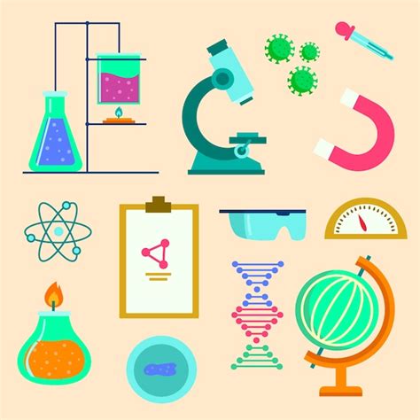 Free Vector Science Lab Object Pack