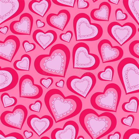 Seamless Pattern Of Pink Hearts Stock Vector Illustration Of