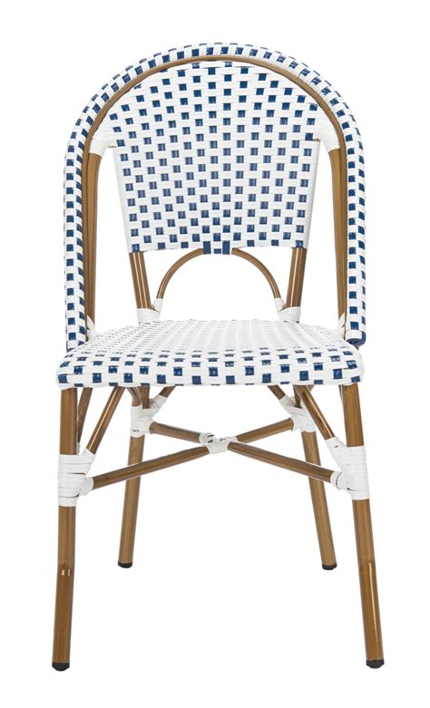 Salcha Indoor Outdoor French Bistro Side Chair 2 Set In Bluewhite