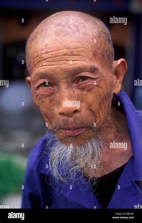 alte chinesische mann mit traditionellen bart stockfotografie alamy