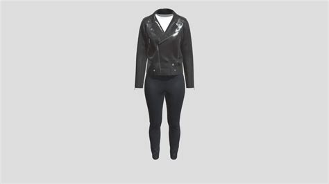 Women Leather Jacket Outfit Buy Royalty Free 3d Model By Najdmie